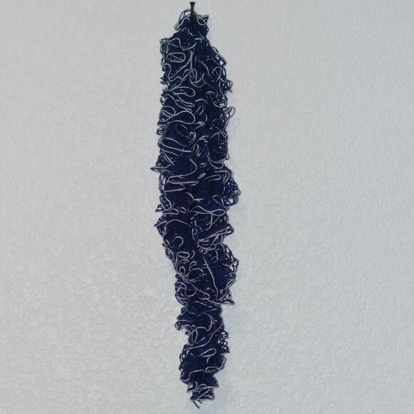 Homemade Navy Blue Ruffle Scarf - Picture 2 of 2